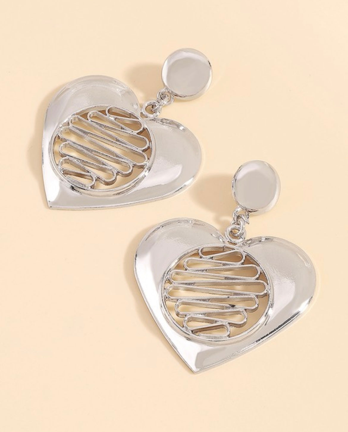 Hollow Out Heart Drop Earrings