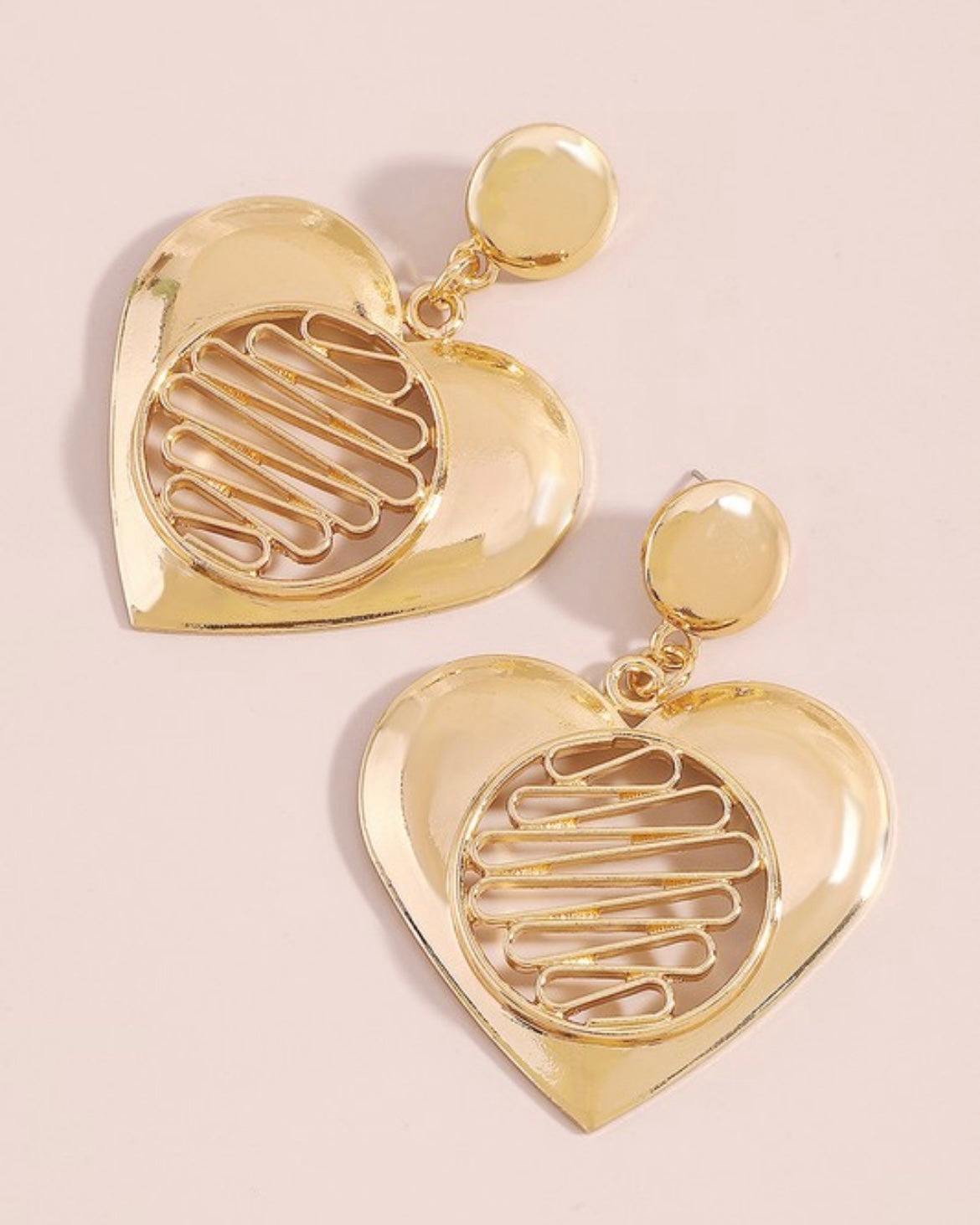 Hollow Out Heart Drop Earrings