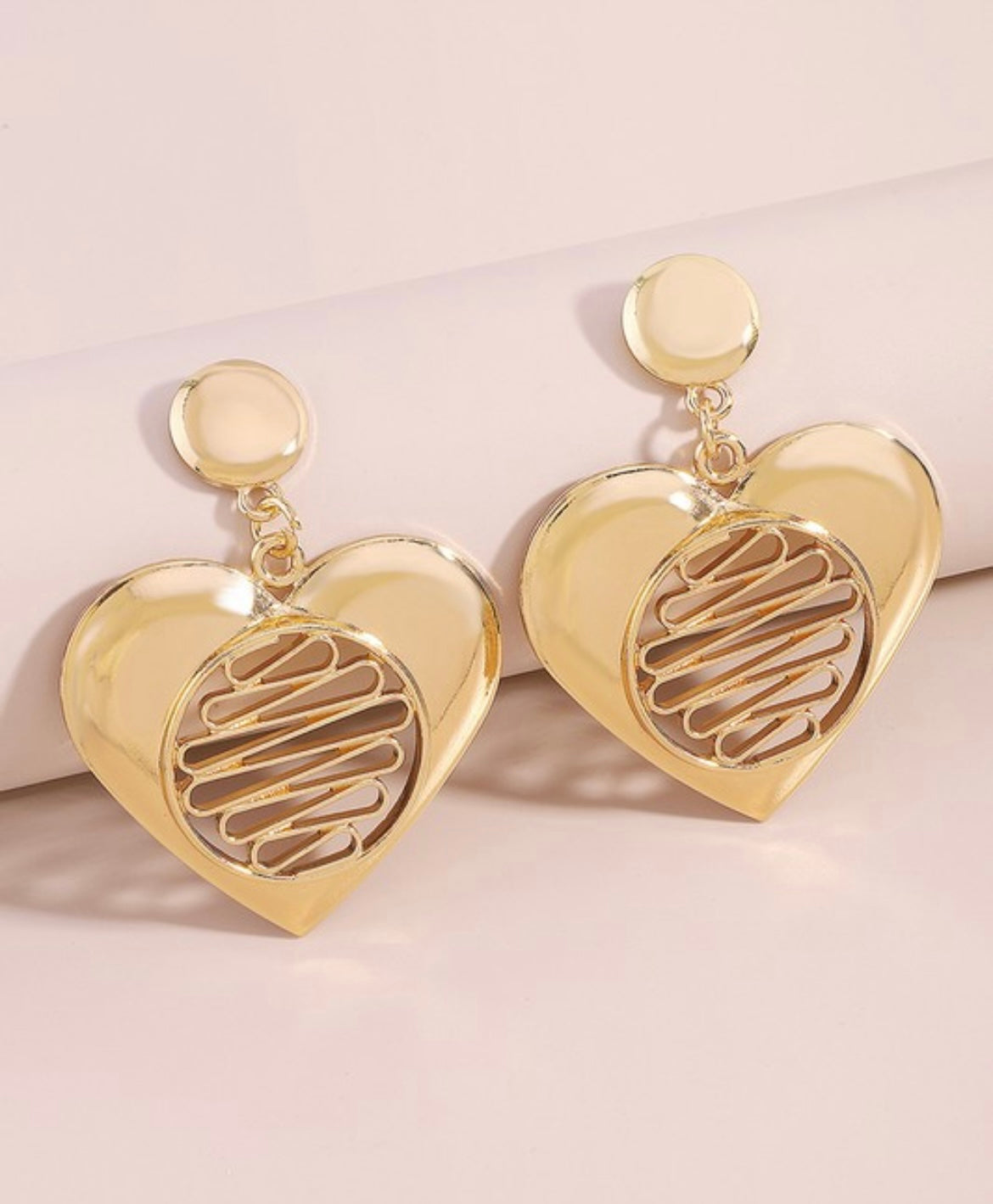 Hollow Out Heart Drop Earrings