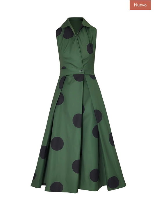 Vestido Celia “Polka Dots” Verde Militar